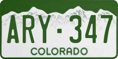 CO license plate ARY347