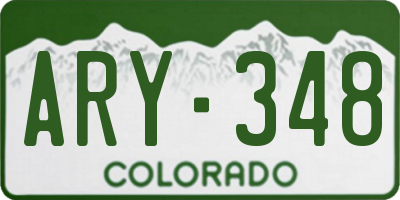 CO license plate ARY348