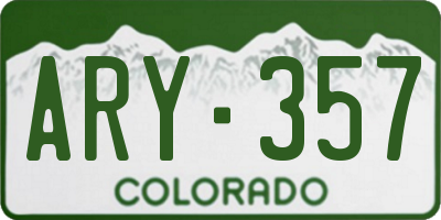 CO license plate ARY357