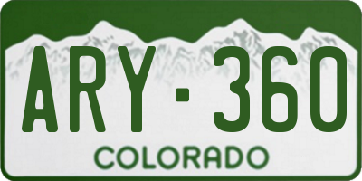 CO license plate ARY360