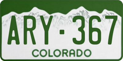 CO license plate ARY367