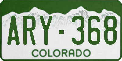 CO license plate ARY368