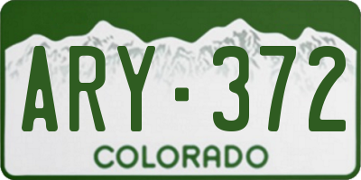 CO license plate ARY372