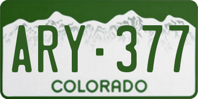 CO license plate ARY377