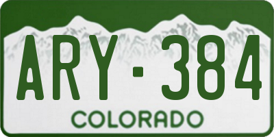 CO license plate ARY384