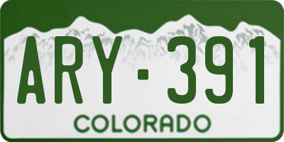 CO license plate ARY391