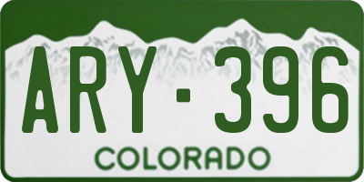 CO license plate ARY396
