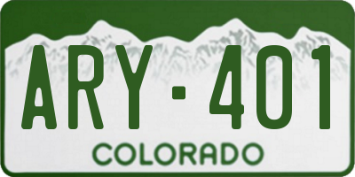 CO license plate ARY401