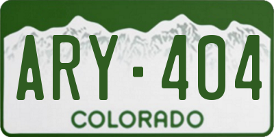 CO license plate ARY404