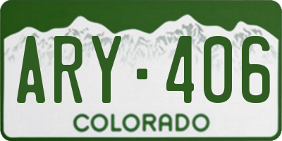 CO license plate ARY406