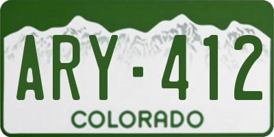 CO license plate ARY412