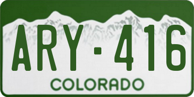 CO license plate ARY416