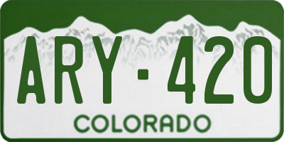 CO license plate ARY420
