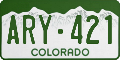 CO license plate ARY421