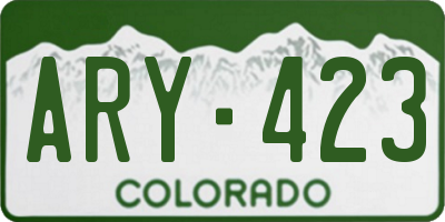 CO license plate ARY423