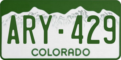 CO license plate ARY429