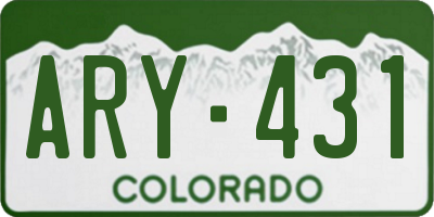 CO license plate ARY431