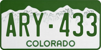 CO license plate ARY433