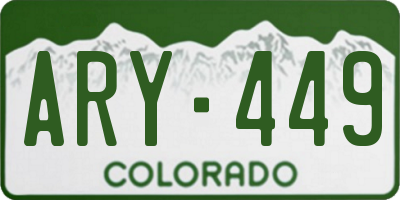 CO license plate ARY449