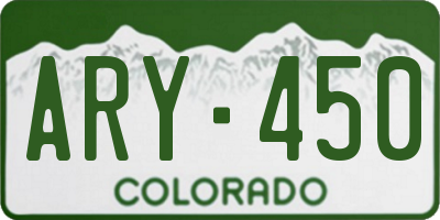 CO license plate ARY450