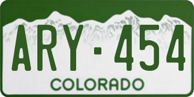 CO license plate ARY454