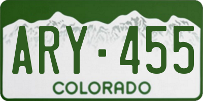 CO license plate ARY455