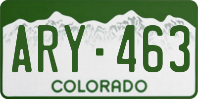 CO license plate ARY463