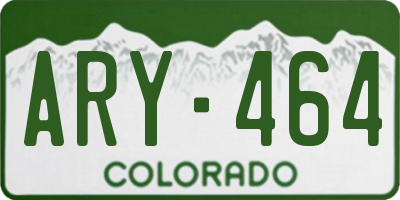 CO license plate ARY464