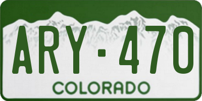 CO license plate ARY470