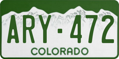 CO license plate ARY472