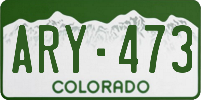 CO license plate ARY473