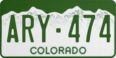CO license plate ARY474