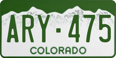 CO license plate ARY475