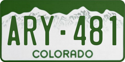 CO license plate ARY481