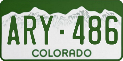 CO license plate ARY486