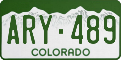 CO license plate ARY489