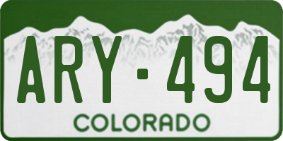 CO license plate ARY494