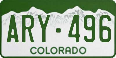 CO license plate ARY496