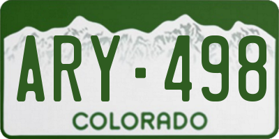 CO license plate ARY498