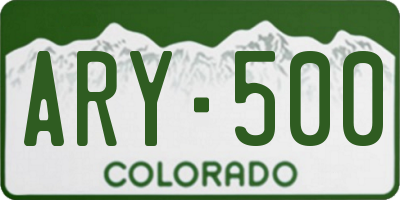 CO license plate ARY500