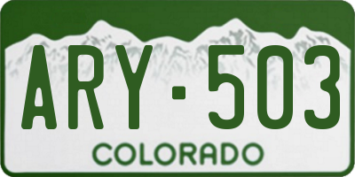 CO license plate ARY503