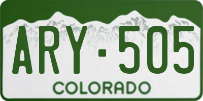 CO license plate ARY505