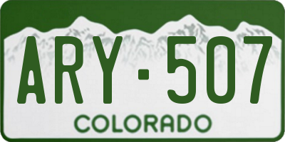 CO license plate ARY507