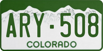 CO license plate ARY508