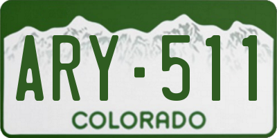CO license plate ARY511