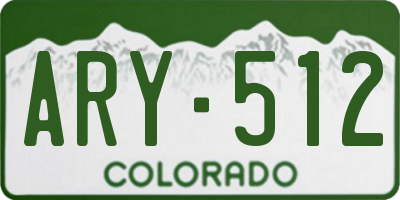 CO license plate ARY512