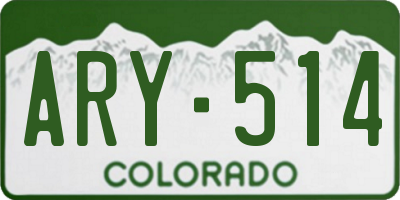 CO license plate ARY514