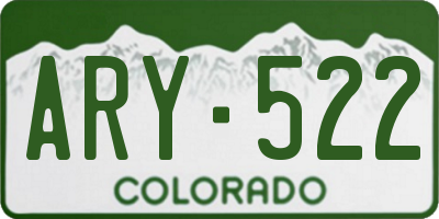 CO license plate ARY522