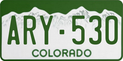 CO license plate ARY530