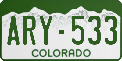CO license plate ARY533
